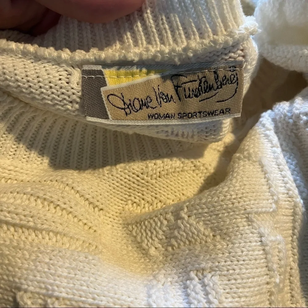Vintage DVF Cream Textured Grandpacore Sweater